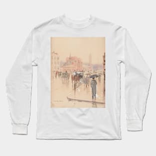 Rainy Day, Columbus Avenue, Boston by Childe Hassam Long Sleeve T-Shirt